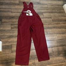 Burgundy /Red -Cherokee overalls with snowman design overalls Size Large