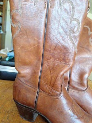 J. CHISHOLM Western Cowboy Boots Women's 7 1/2M Brown Leather USA