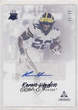 2019 Panini Luminance Rookie Ink Blue 80/99 Karan Higdon #RI-KHI Auto eq1