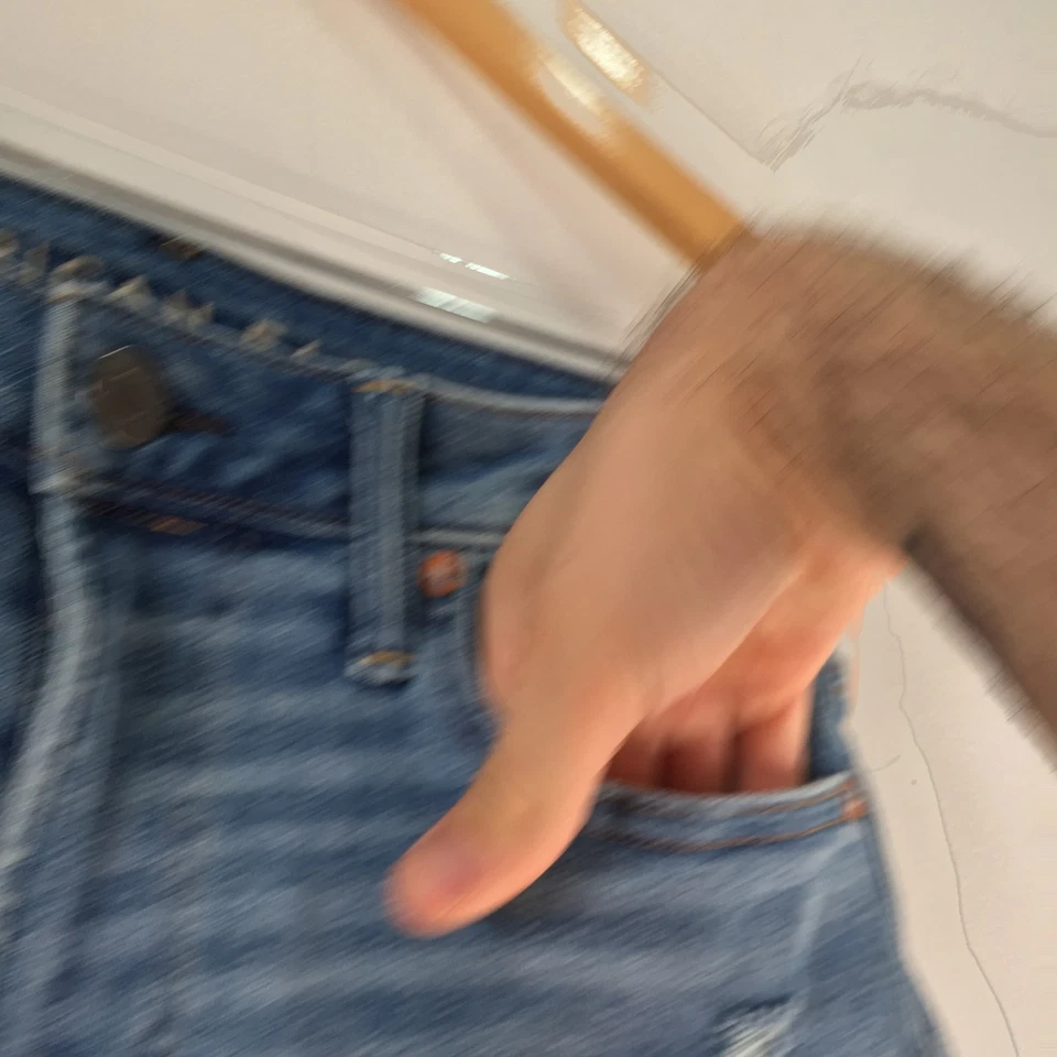 American Eagle Hombre Pantalones Cortos Denim 30 Azul Algodón Cremallera Mosca Elástico Delgado 124730 Foto 4 de 4