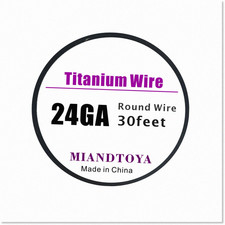 30ft 24 Gauge Titanium Wire, Hardness, 0.5mm Thickness