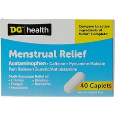 DG Health Menstrual Relief   40 Caplets   500mg Acetaminophen   Exp. 04/2027