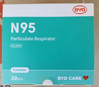 30 Facemasks BYD N95 Particulate Respirator- NIOSH Approved- Individually Sealed