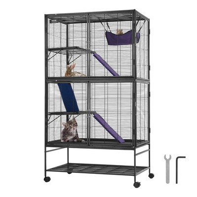 Rolling Metal Ferret Cage Large 4-Tier Critter Nation Cage