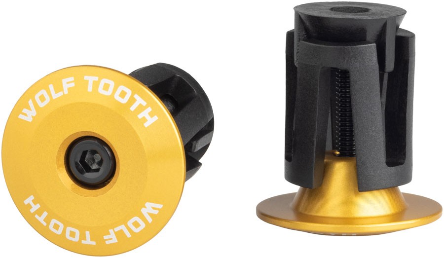 Wolf Tooth Alloy Gold Bar End Plugs - Lightweight 6061-T6 Aluminum Secure Fit 5290₽