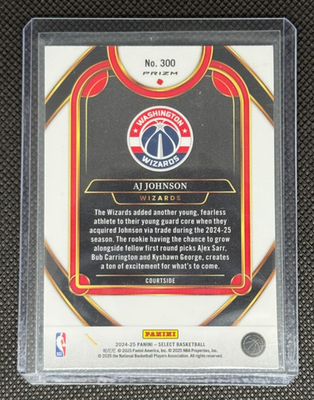 24/25 Panini NBA Select Basketball AJ Johnson Zebra SSP Courtside