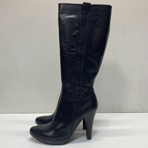 Charles David Black Leather High Heel Tall Boots Women's Size 9 - Picture 2 of 9