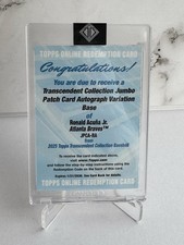 2025 Topps Transcendent Jumbo Patch Auto /5 Redemption Ronald Acuna Jr JPCA-RA