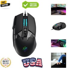 Pro Performance Silent Gaming Mouse - Wired Mouse with 9 Programmable Buttons...
