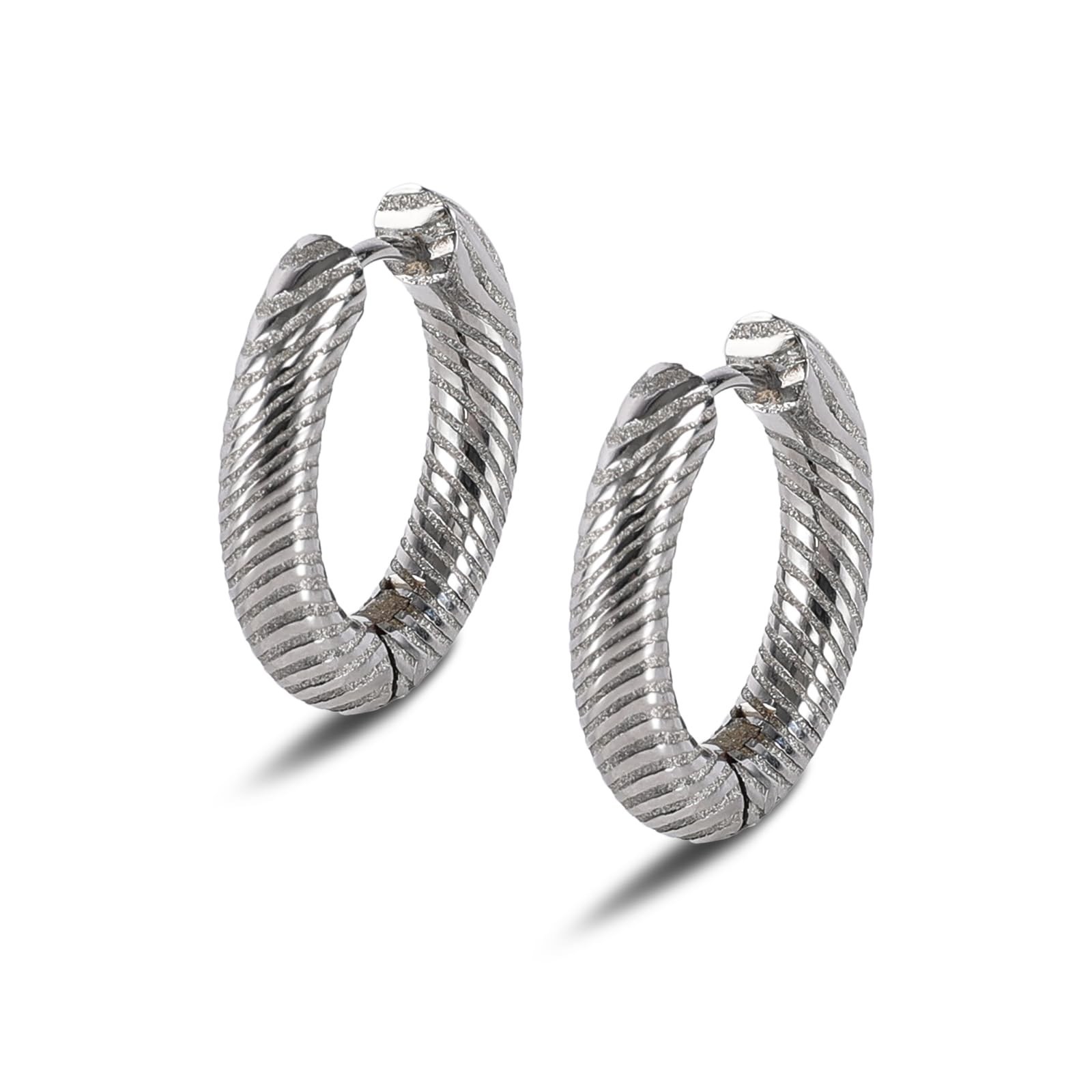 G23 Titanium Hoop Huggie Earrings for Sensitive Ears, Pure Titanium CZ Earrin...