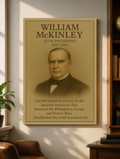 William McKinley Vintage Portrait USA History Wall Art 25th President Print