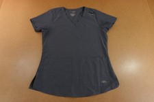 New York Laundry  MEDics Womens Size Small Gray Short Sleeve V Neck Scrub Top