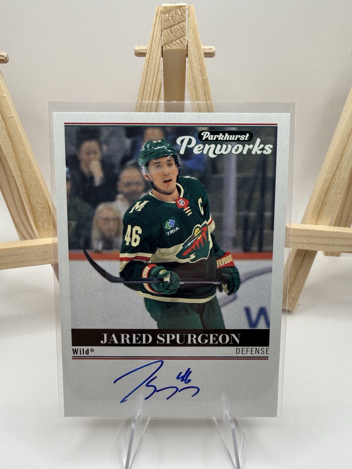 JARED SPURGEON 2025-26 PARKHURST HOCKEY PENWORKS ON-CARD SP AUTO #PWR-JS