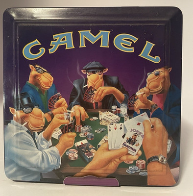 Joe Camel Poker Set Cards Chips and Tin Box VTG 