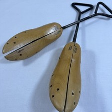 Vintage Wood Steel Split Screw Pair Shoe Stretcher Trees