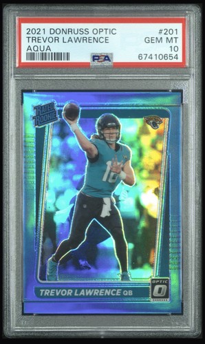 2021 Panini Donruss Optic Rated Rookie Trevor Lawrence #201 Aqua Prizm /299 (RC)