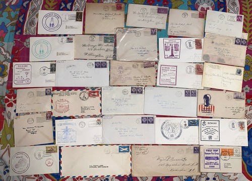 Vintage Postmarked Envelopes W/ Stamps Collector Lot Air Mail Some ...