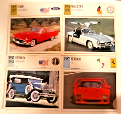 Vtg Lot #4 Automobile Photos Hudson Great 8 Mercedes Ford Thunderbird Ferrari