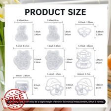 Schismatopoieo 9pk Polymer Clay Cutters Christmas Honey Bee Bear Dog