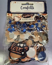 NEW Bride Confetti Party Wedding Celebration Table Decor 1.2 Oz Silver Gold Navy