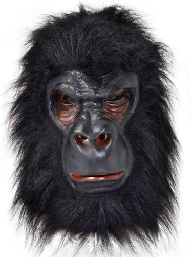 Gorilla Mask Full Overhead Latex Fur Monkey Fancy Dress
