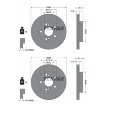 2x Textar 92175803 Bremsscheibe für Honda Civic IX Civic VIII Civic VII CR-Z
