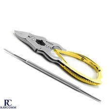 Chiropody Nail File Cantilever Nail Cutter Half Gold Nail Grooming Tools Set CE