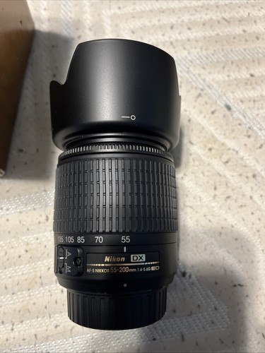 Nikon DX Camera Lens AF-S Nikkor 55-200MM 1:4-5.6G ED With Hood Tested - Picture 7 of 7