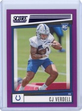 2022 Score CJ Verdell Rookie RC Purple Parallel - Indianapolis Colts