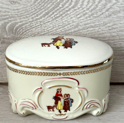 Vintage Yardley englischer Lavendel ovales Pulver Waschtisch Box H.M Queen Elizabeth
