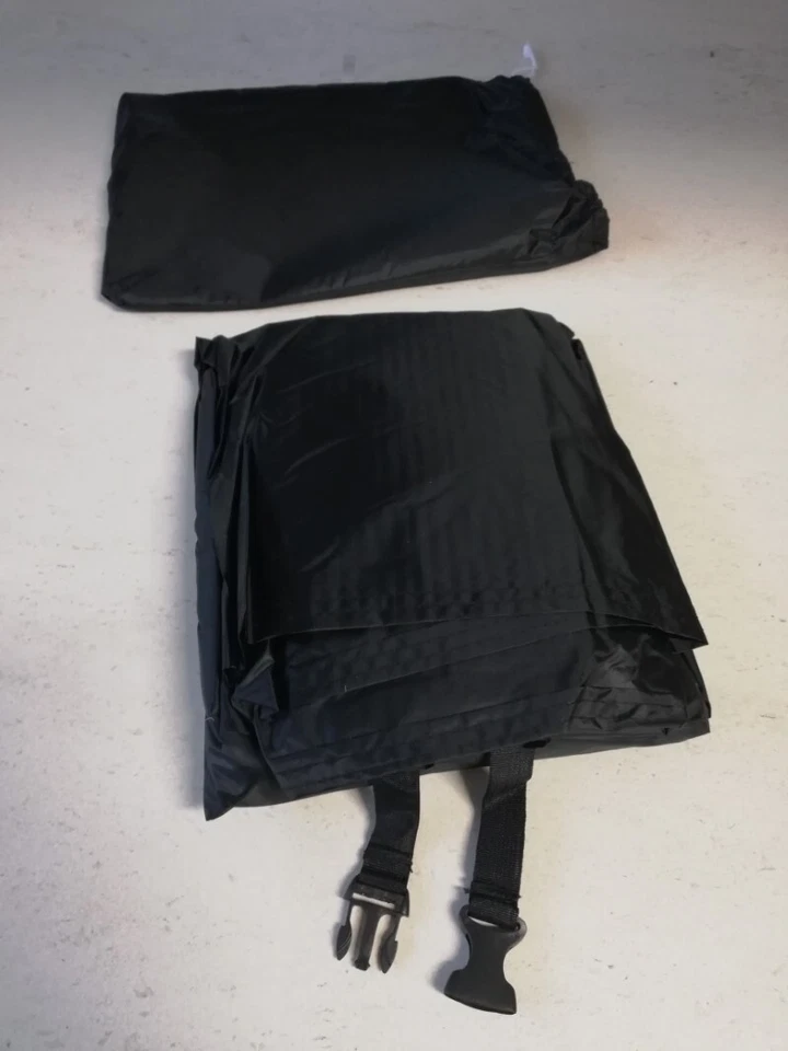 Große robuste Wetterschutzplane für Dreirad Erwachsene Farbe schwarz mit Beutel - Bild 4 von 4