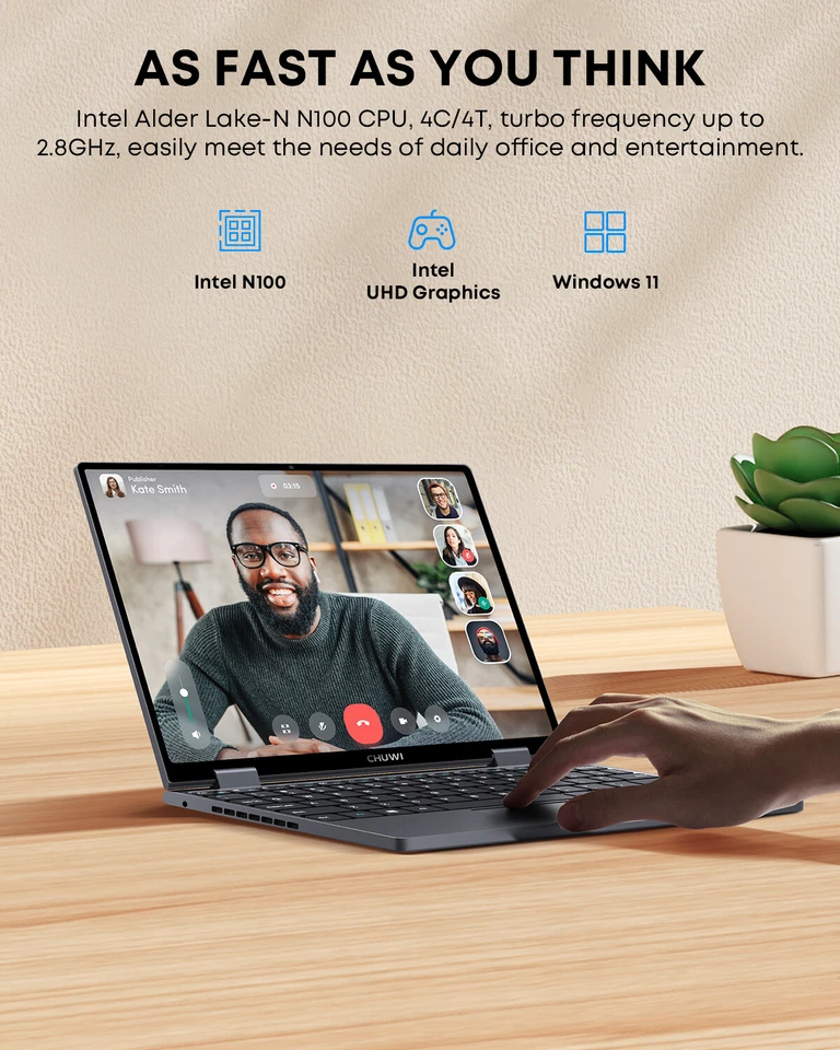 CHUWI MiniBook X Intel N100 10.5in Touchscreen Laptop Mini Size Win11 12G+512G - Image 4 of 4