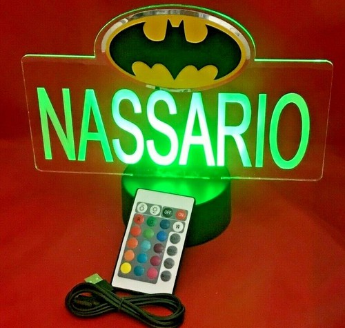 Batman Light Up Night Light Superbohater Spersonalizowana lampa stołowa Bat Man Pilot LED - Zdjęcie 6 z 12
