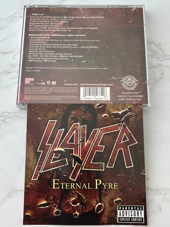 Slayer Eternal Pyre CD/EP ORIG. 2006 American 15685-2 Anthrax ENHANCED! RARE OOP Foto 4 de 4