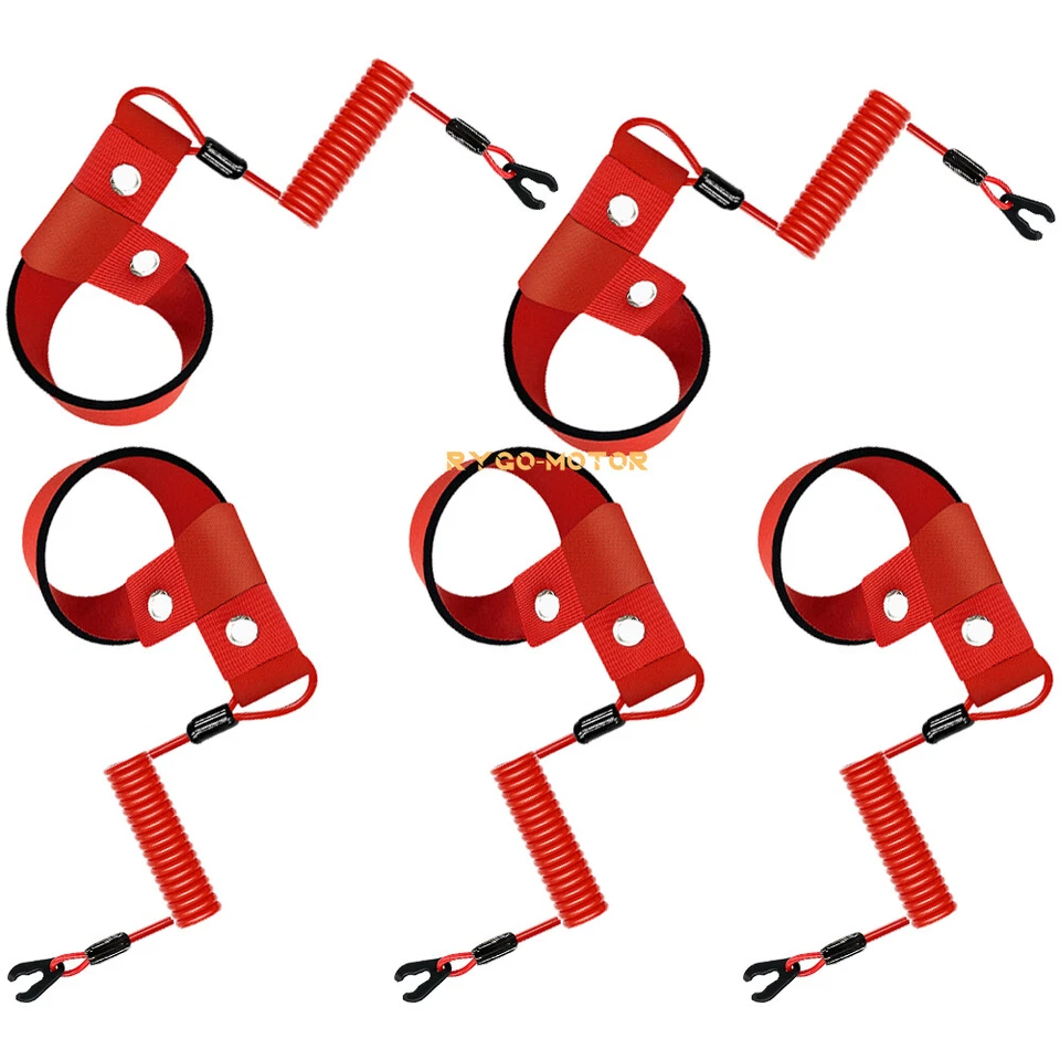 Paquete de 5 cordones de llave de seguridad Stop Kill para Yamaha All Jet Ski WaveRunner WaveVenture Foto 3 de 4