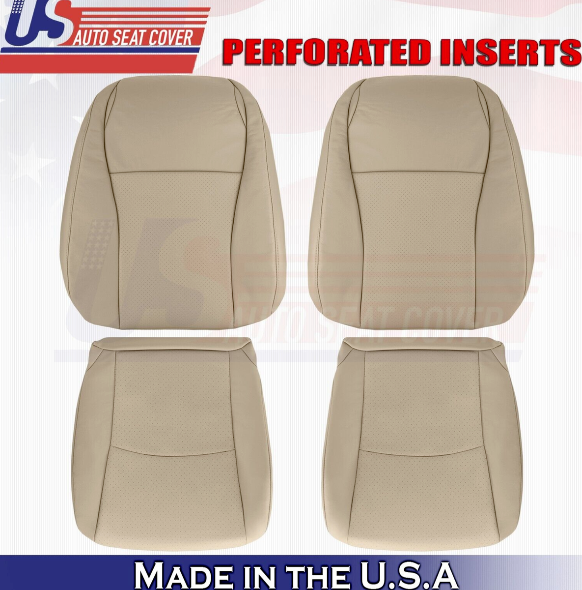 DZJD Leather Seat Covers For Toyota Highlander 2001-2025 (5 Seats) - Waterproof Car Seat Protectors | Beige Coffee - View #13