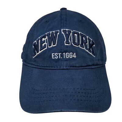 New York Est. 1664 Strapback Hat Blue OSFA Adjustable Embroidered