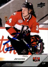 Roby Jarventie Signed Auto 2022-23 Upper Deck AHL card Belleville Senators