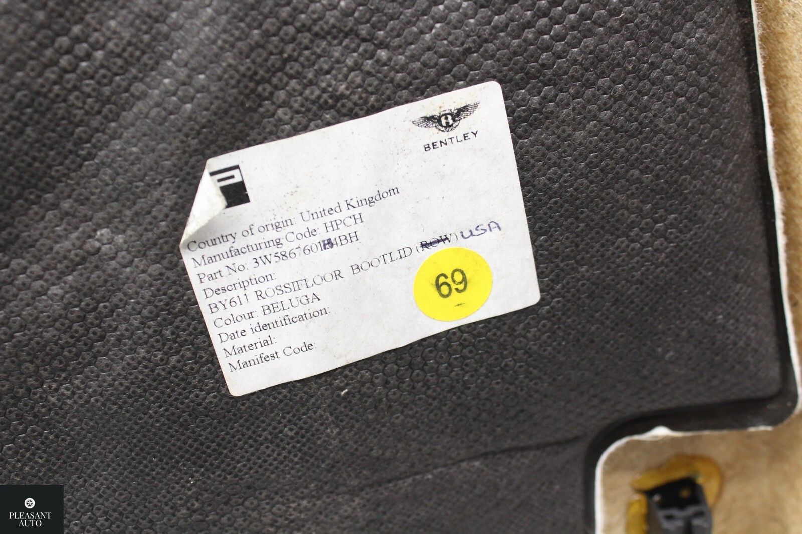 07 Bentley Continental Flying Spur Cover Fairing Bezel Tailgate Beluga