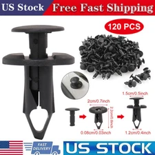 8MM Bumper Clips Car Auto Hole Plastic Rivets Fastener Fender Push Pin 120 Pcs