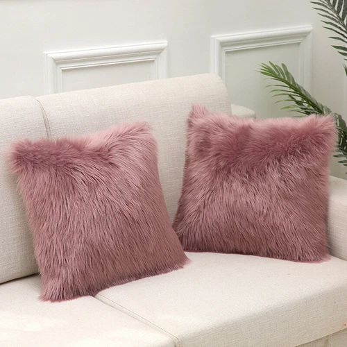 Luxury Faux Wool Plush Soft Fluffy Cushion Cover Pillow Cases Sofa Home Decor AA - Picture 28 of 39