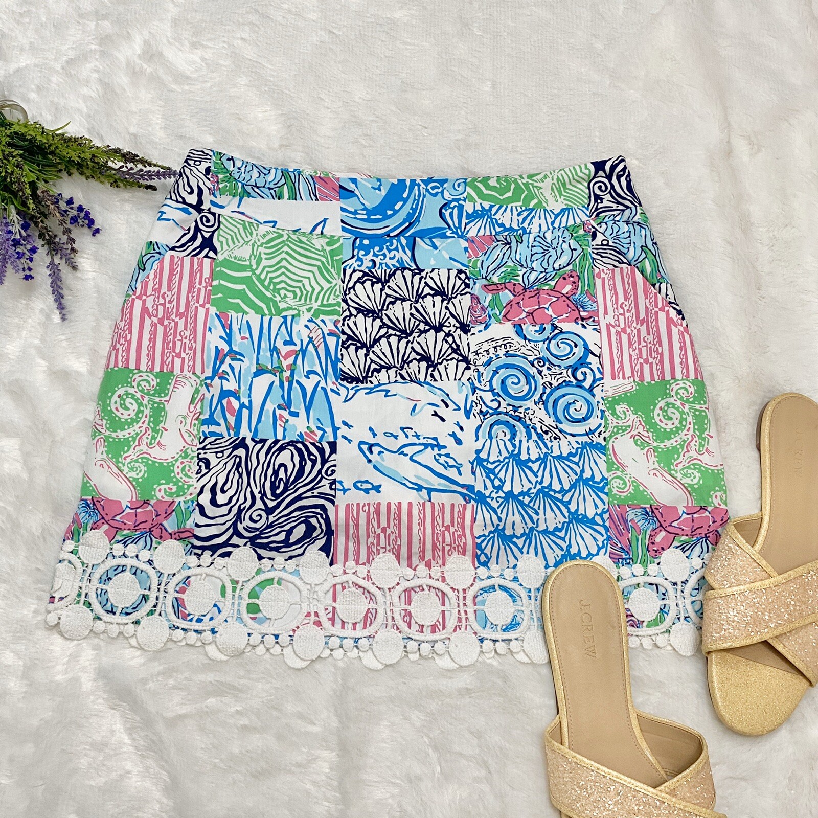 Lilly Pulitzer Marigold Patchwork Skort Size 0 W … - image 2