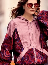 Rrp $248 - Free People Magpie Oversize Lacey Jacket, Pink Rose, Large
