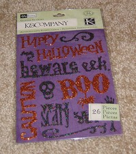 K Company Glitter Stickers Double Sided  Kelly Panacci.....Halloween Words