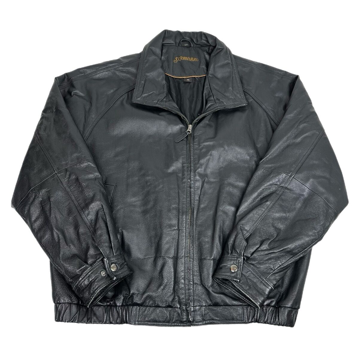 Vintage St Johns Bay Leather Bomber Jacket Black Size XXL | eBay Vintage St Johns Bay Leather Bomber Jacket Black Size XXL | eBay
