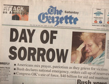 9/11 Attack on America Day of Sorrow September 15 2001 The Gazette Cedar Rapids