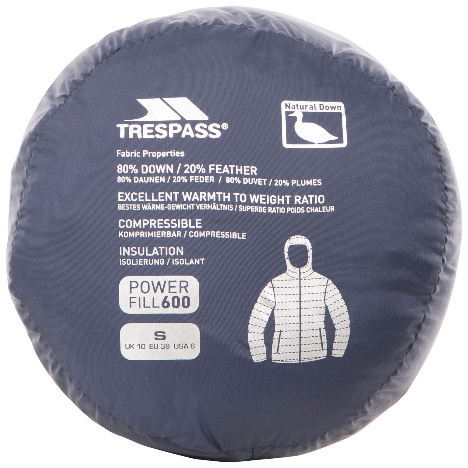 Trespass Womens Down Jacket Ultra Lightweight Packaway Amma eBay