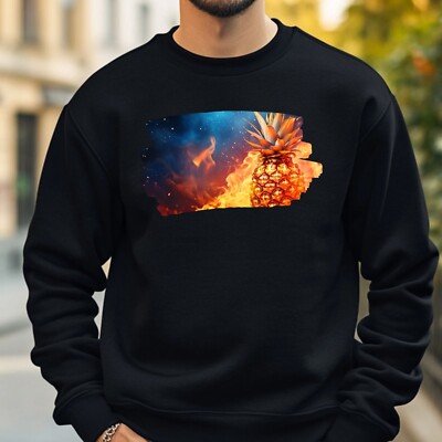 Ananas in Flammen Sweatshirt Kuschelig und Perfekt für jeden Anlass S bis 4XL