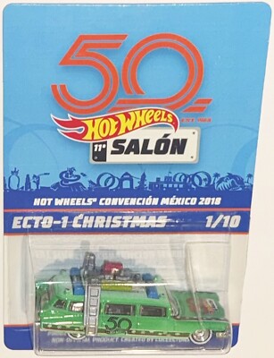 Green ECTO-1 Code-3 Hot Wheels 2018 Mexico Convention 1/10 RARE