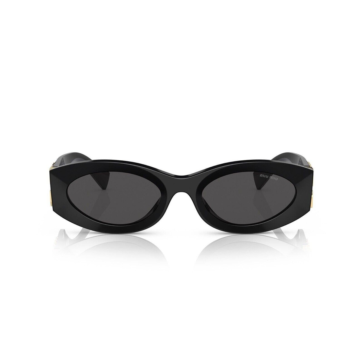 Miu Miu Sunglasses MU 11WS 1AB5S0 Black Gold Dark Grey Lens Women